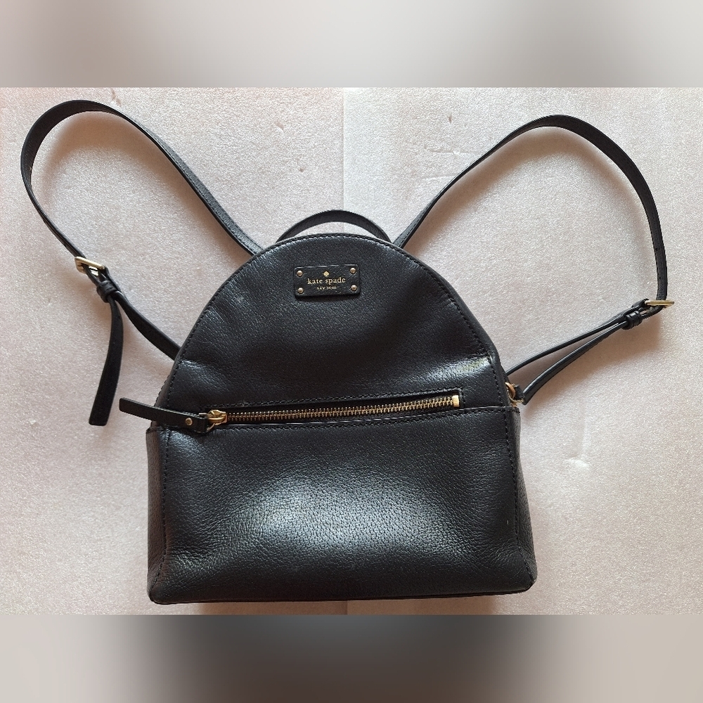 ✨ Kate Spade Black Leather Jackson Backpack - Good Condition!